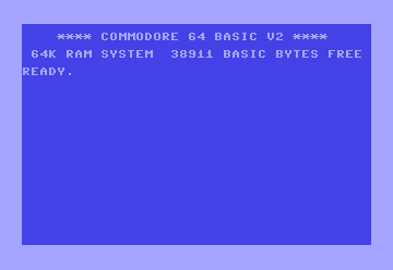 The C64 startup screen